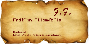 Frühn Filoméla névjegykártya